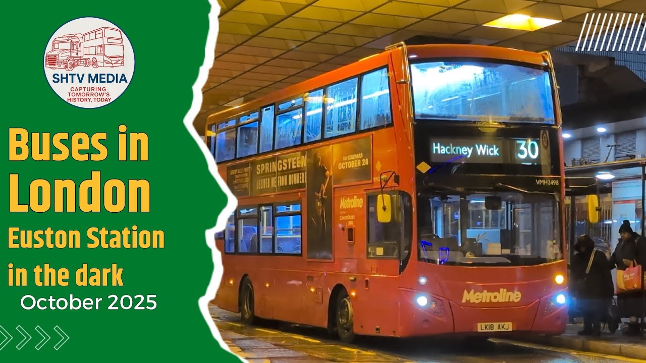 London Buses at Euston Station After Dark | October 2025
