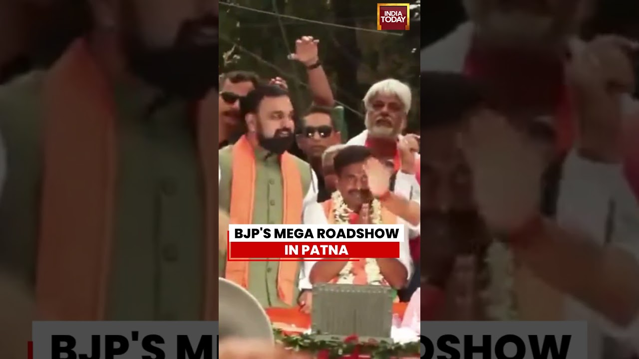 BJP'S MEGA ROADSHOW IN PATNA #bjproadshow #nitinnabin #samratchaudhary #biharcm #shortsviral