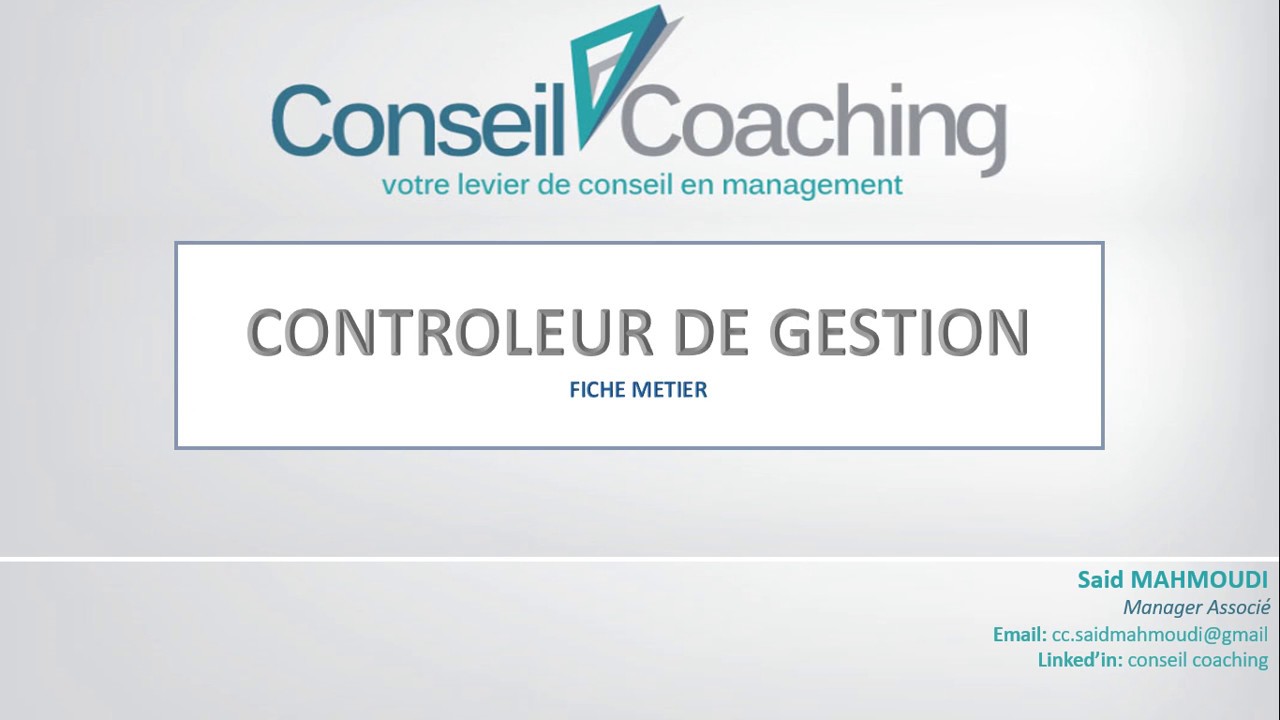 Qu'est ce qu'un Contrôleur de Gestion ??