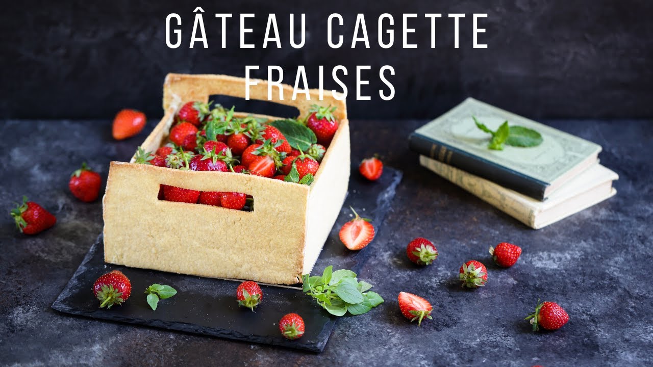 Gâteau cagette de fraises façon fraisier