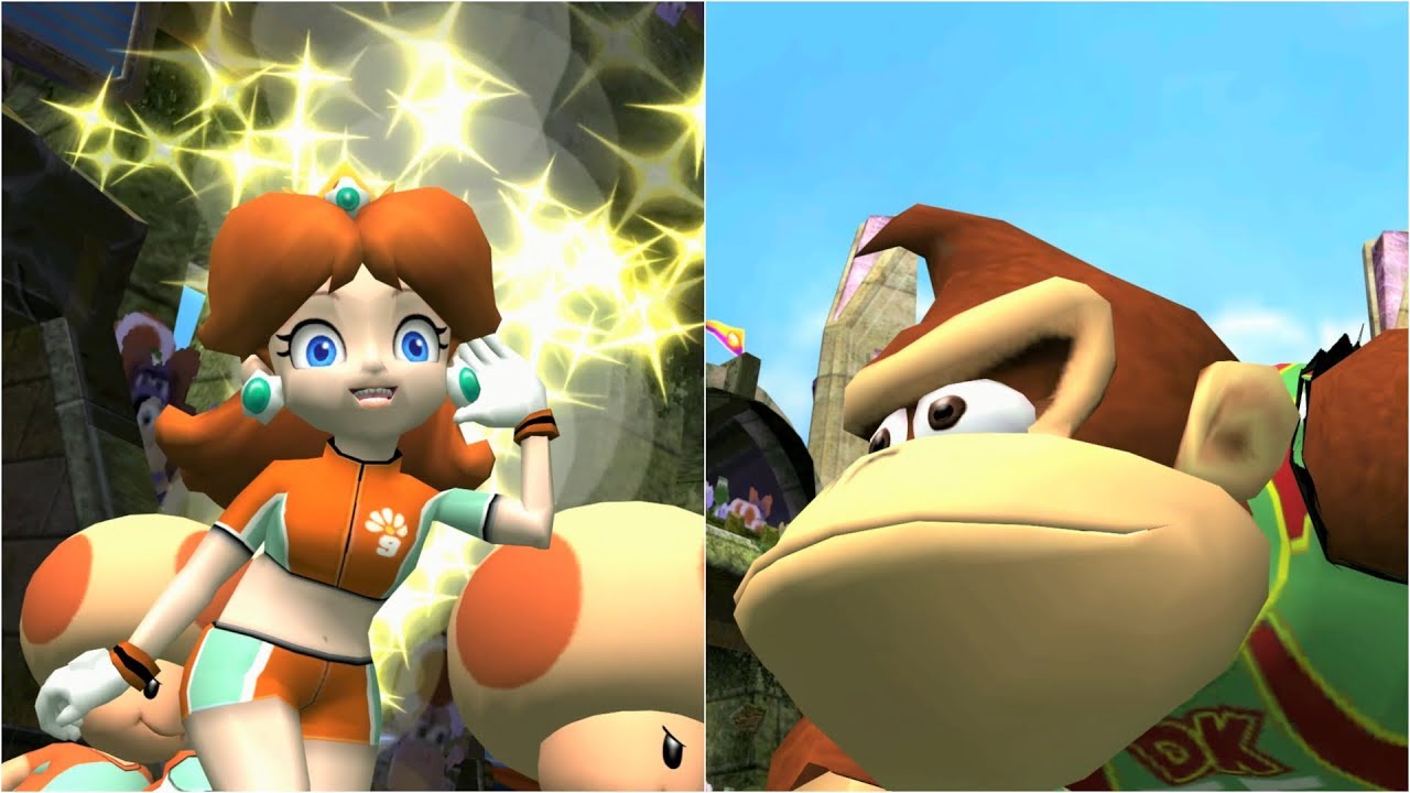 Super Mario Strikers - Daisy vs DK - GameCube Gameplay (4K60fps)
