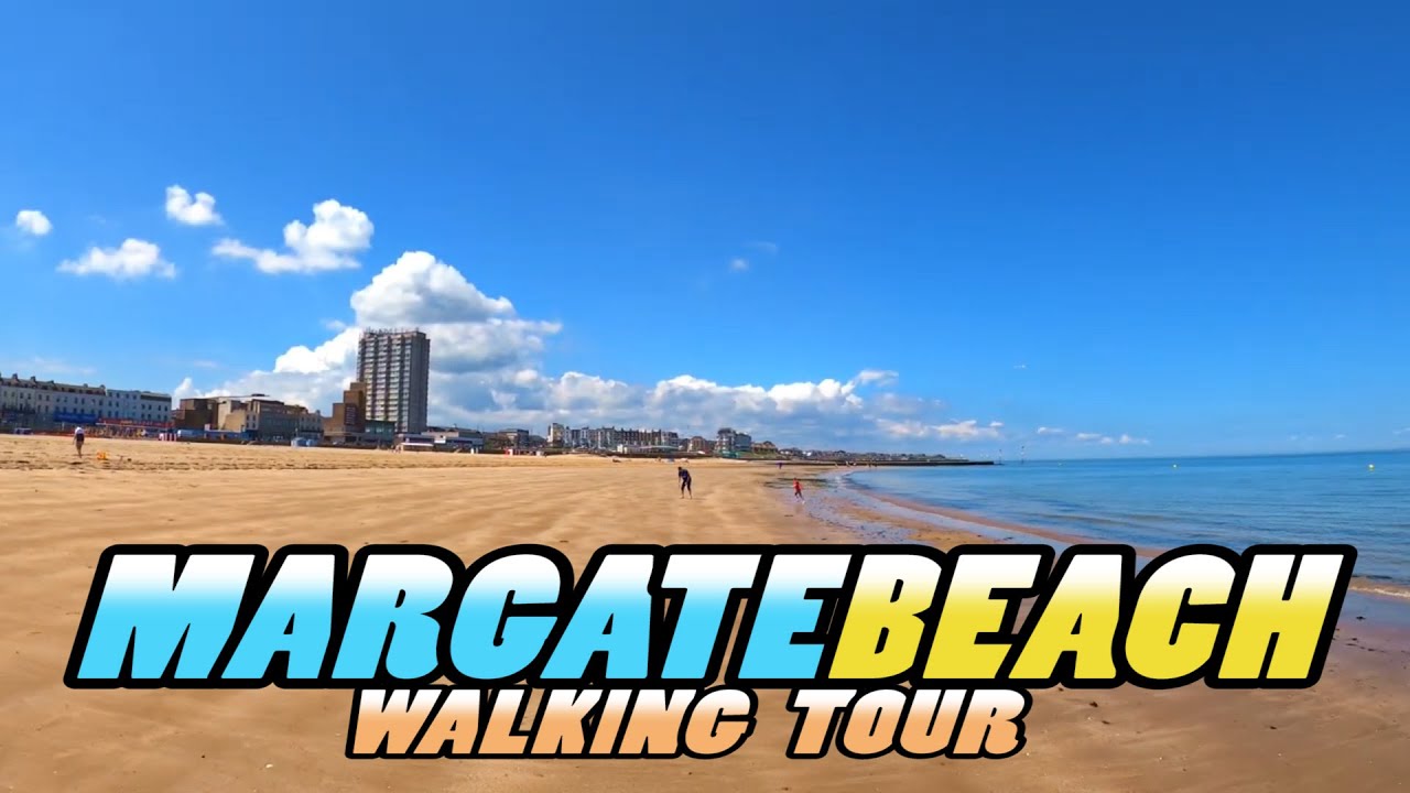 Walking MARGATE MAIN SANDS Beach - Kent - England (4k)