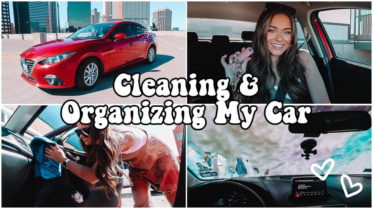 CLEANING AND ORGANIZING MY CAR | Car Essentials, Getting A Car Wash + more