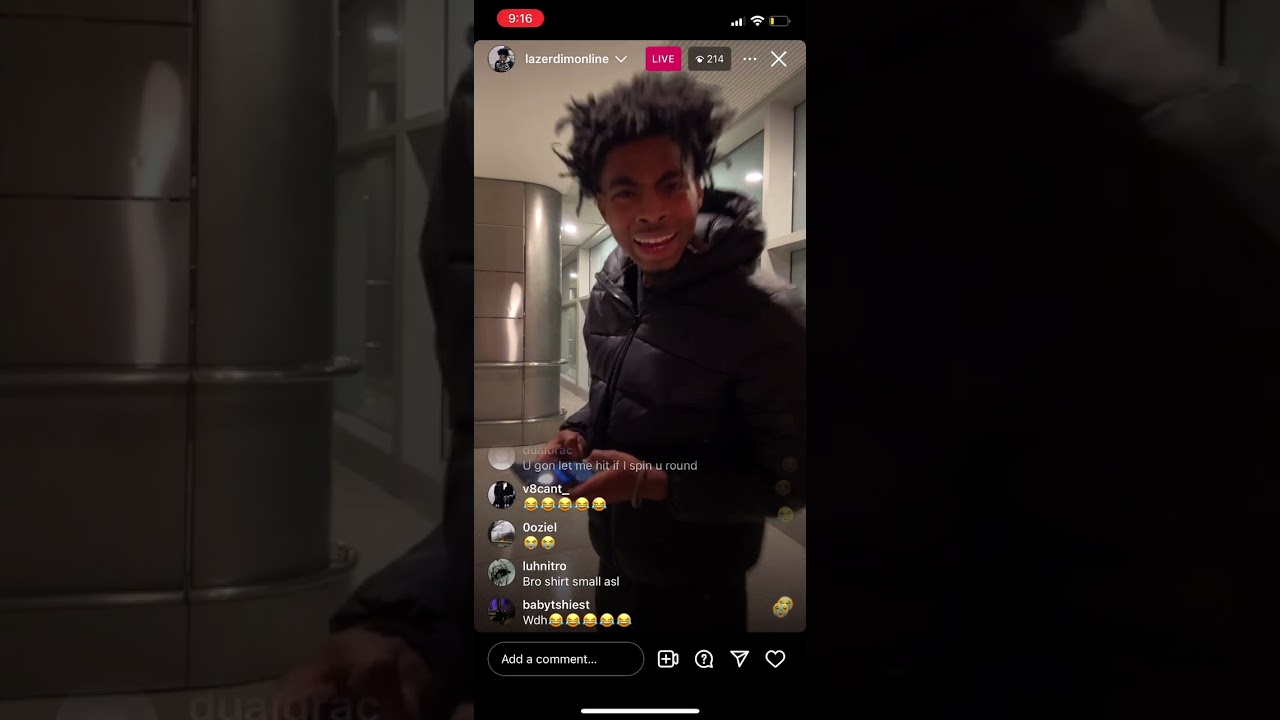 Lazerdim700 at the airport in nyc on live with a troll