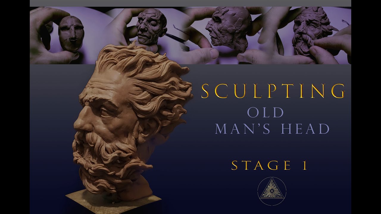 Sculpting mans head  stage 1( monster clay)