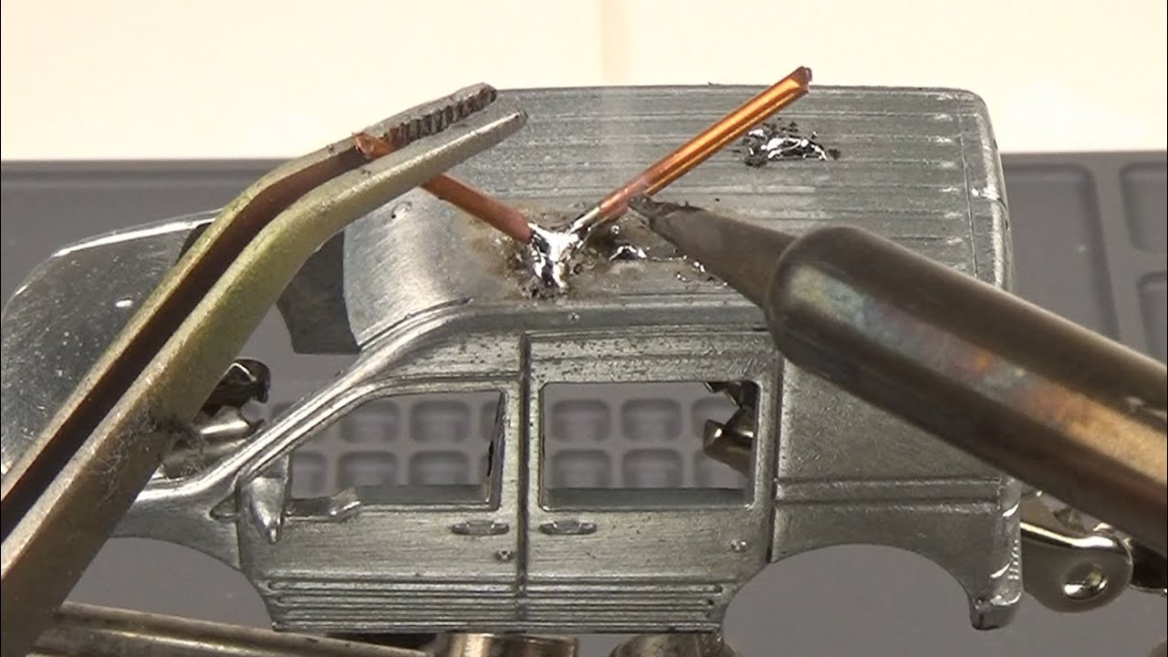 How to Solder Hot Wheels ZAMAC Metal and Repair a Vintage Redline Hood.