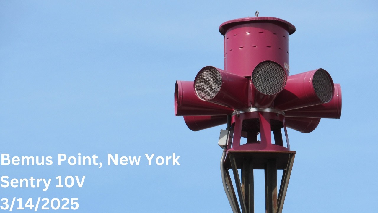 Bemus Point, New York - Sentry 10V Siren Test - Daily Noon Blast - 3/14/2025