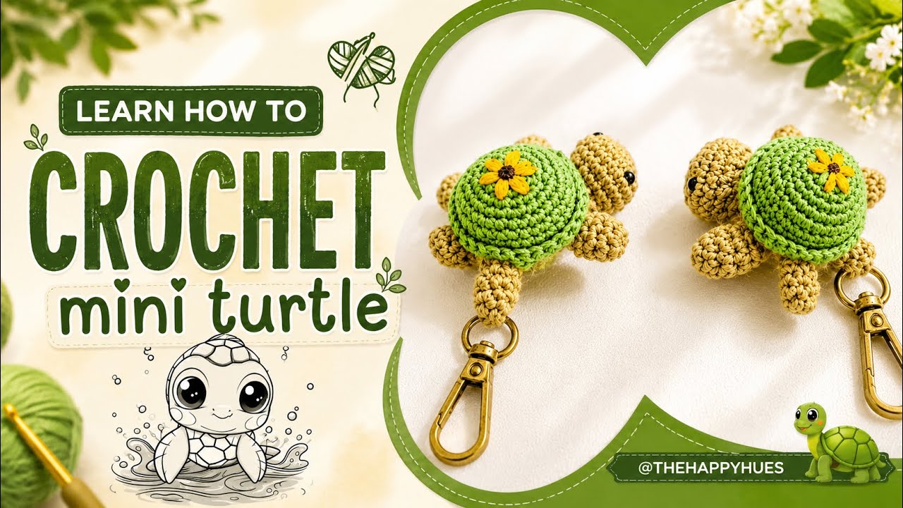 Crochet Baby Turtle Keychain | Bag Charm ! 🐢  Perfect Handmade Gift & Good luck Charm