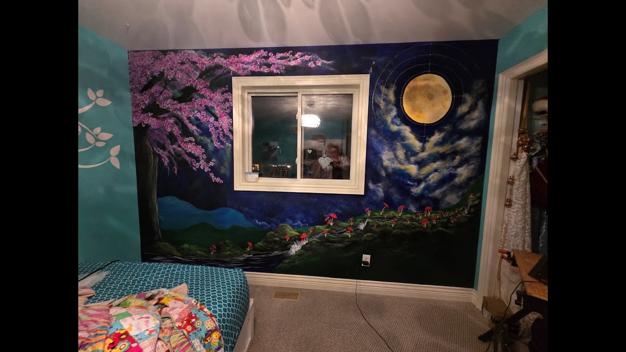 Cherry Blossom Moon Magic Mural