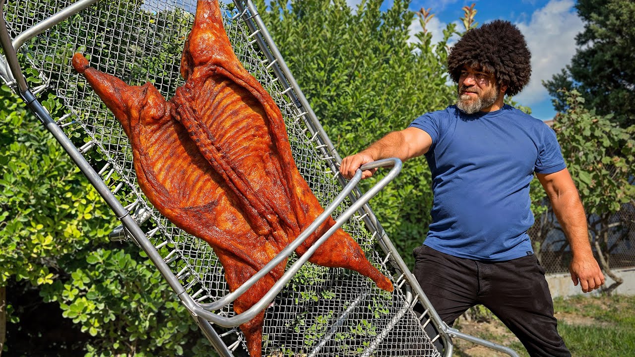 Whole Lamb Roasted on a Village Cot! 🔥 The Most Unique Cooking Style Ever