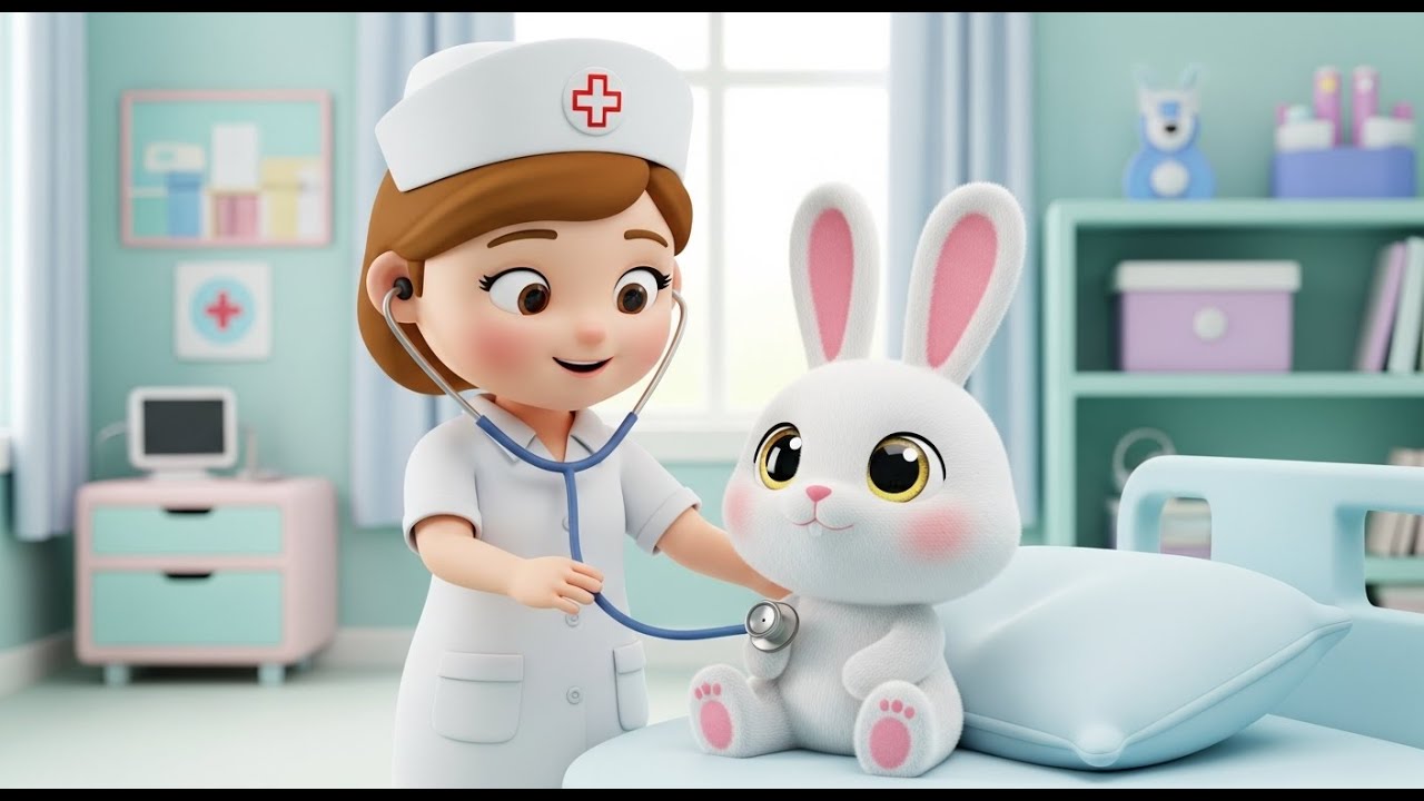 Медсестра заботится о кролике 🐇🩺