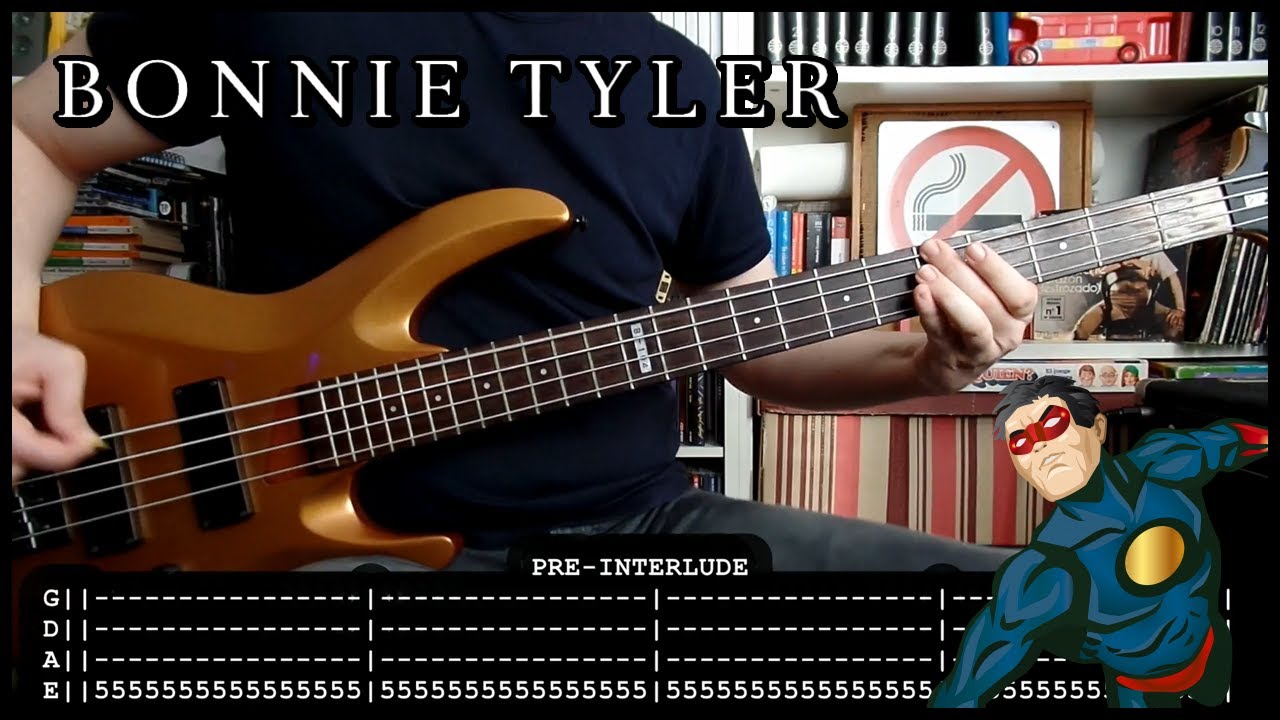 BONNIE TYLER - Holding out for a hero 🦸‍♂️ (BASS cover with TABS & lyrics)