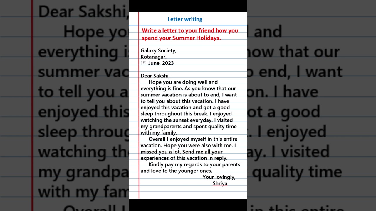 Write a letter to your friend how you spend your Summer&nbsp;Holidays |letter to a friend #letterwriting