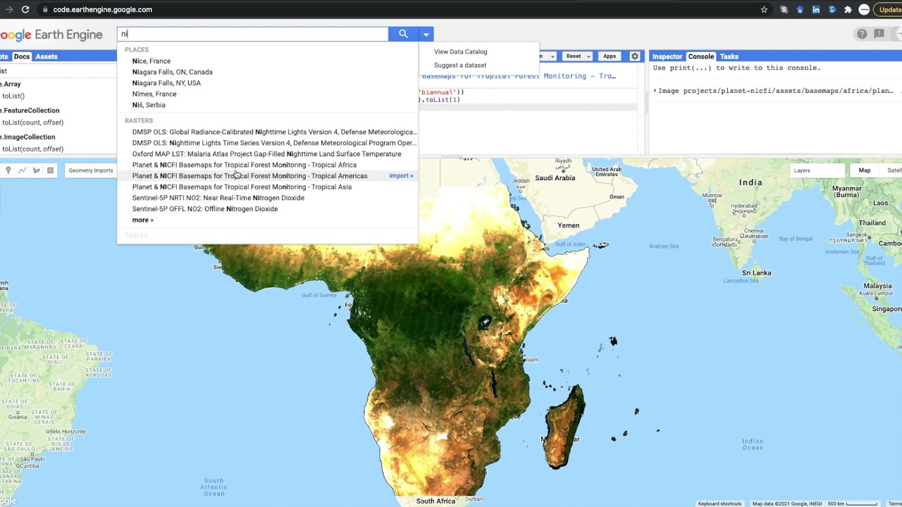 GEE tutorial 2: Access free high-resolution Planet imagery over the tropics in Google Earth Engine