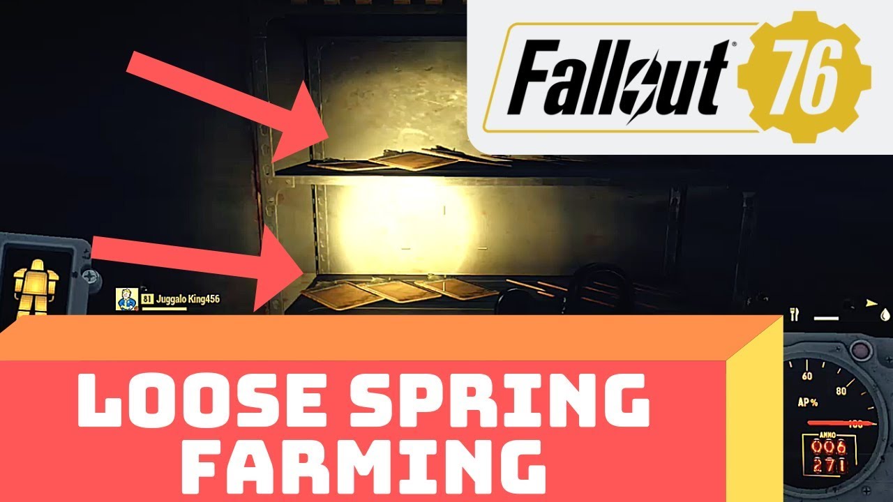 Fallout 76 Farming Loose Springs, Lead, Ceramic, Asbestos, Cloth Sugar Grove Location Junk Jackpot!