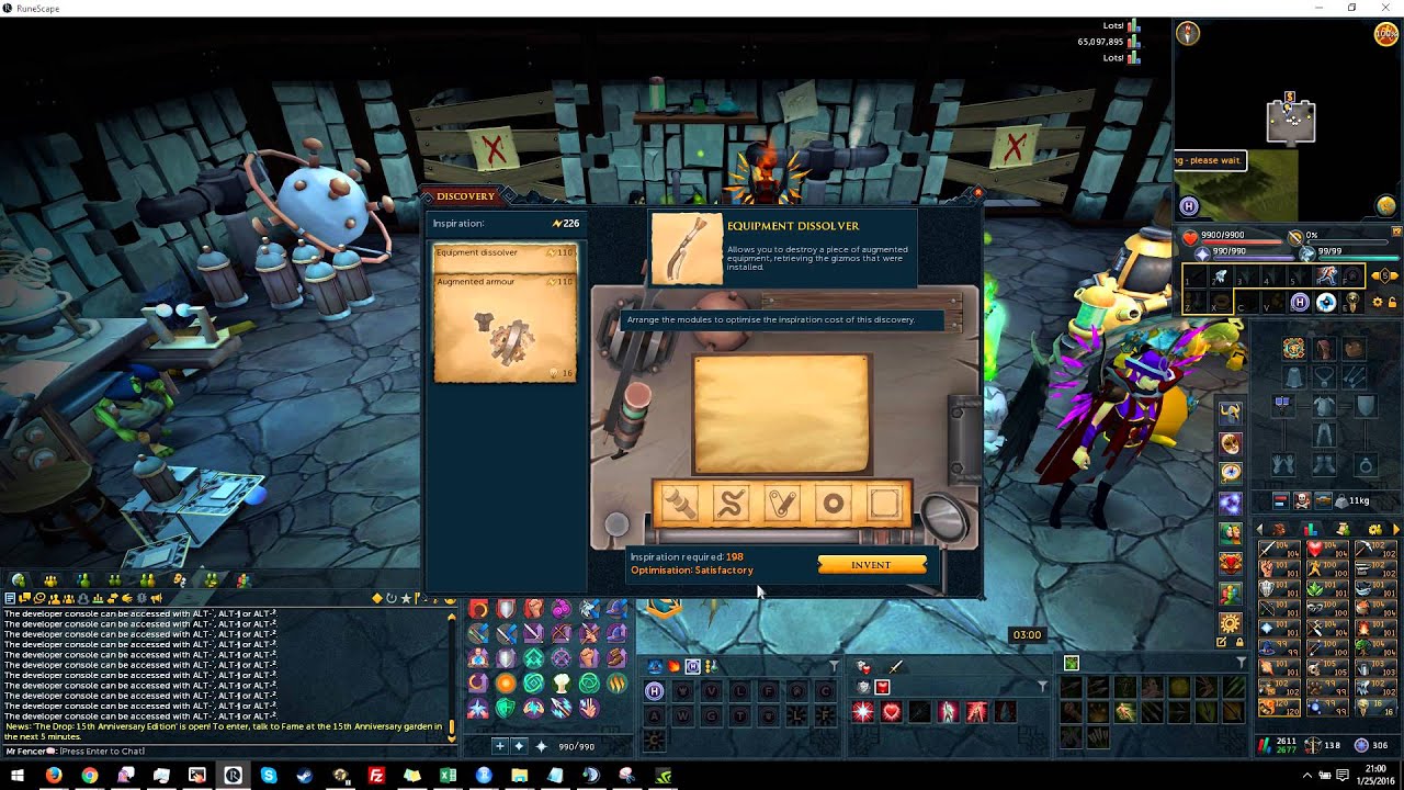 Runescape Invention (Discovery) - "Perfect" Optimization Guide