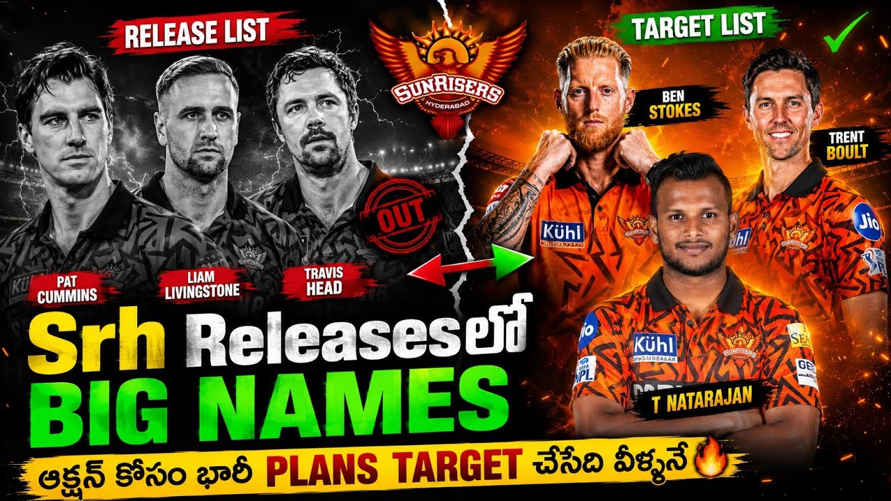SRH IPL 2027 Auction Target List| Release List 2027| SRH Team Updates #srh #update #ipl 