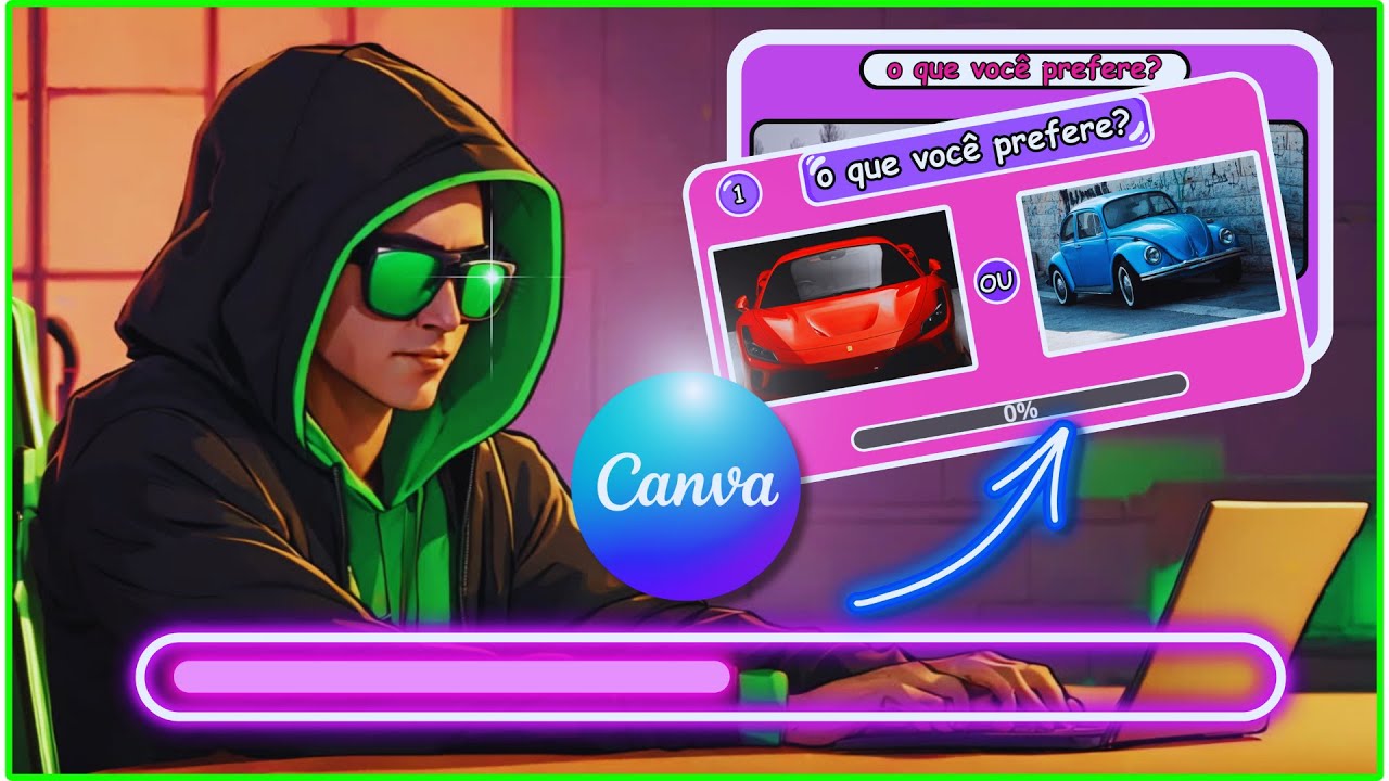 COMO CRIAR VÍDEO  DE QUIZ COM BARRA DE PROGRESSO NO CANVA | PROGRESS BAR 2024