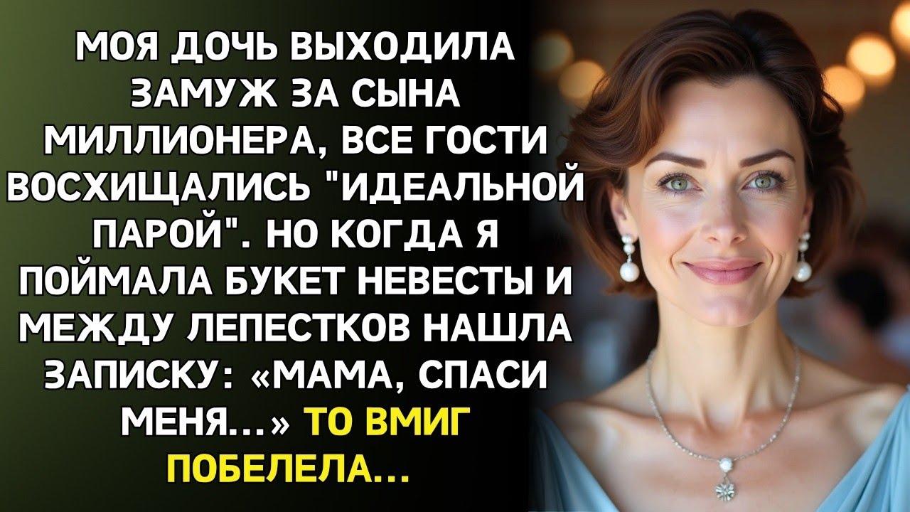 На свадьбе дочь бросила букет прямо мне в руки. Между цветами я нашла записку — и побледнела…