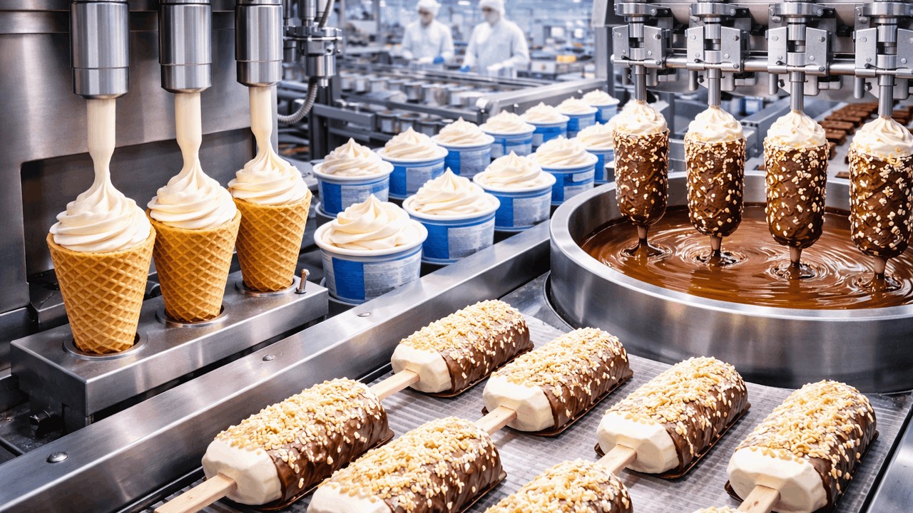 Industrial Ice Cream Manufacturing Process | How Ice Cream Is Made in Modern Factories