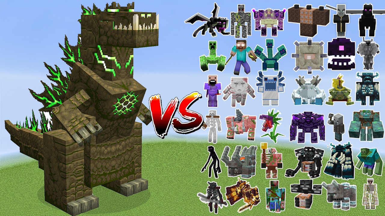 TREMORZILLA vs All Minecraft Bosses - Minecraft Mob Battle