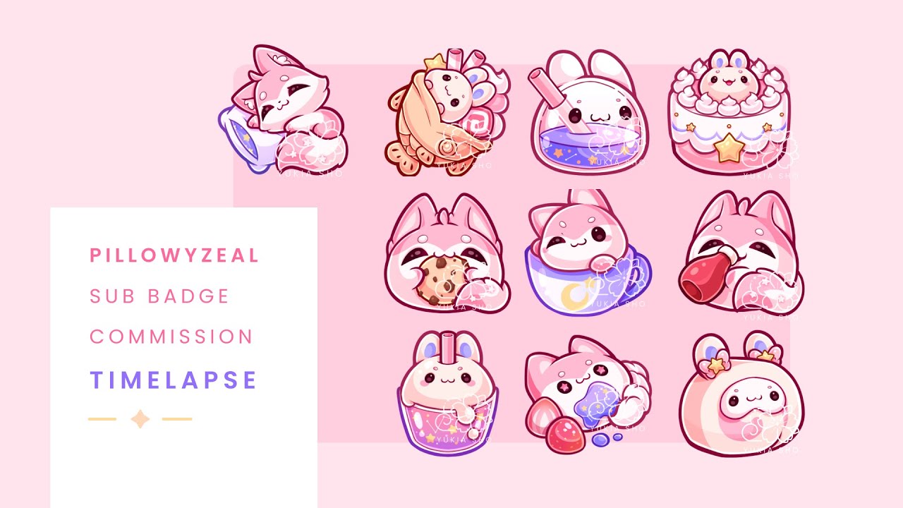 Vtuber Sub Badge Commission ✦ [Clip Studio Paint Full Timelapse]