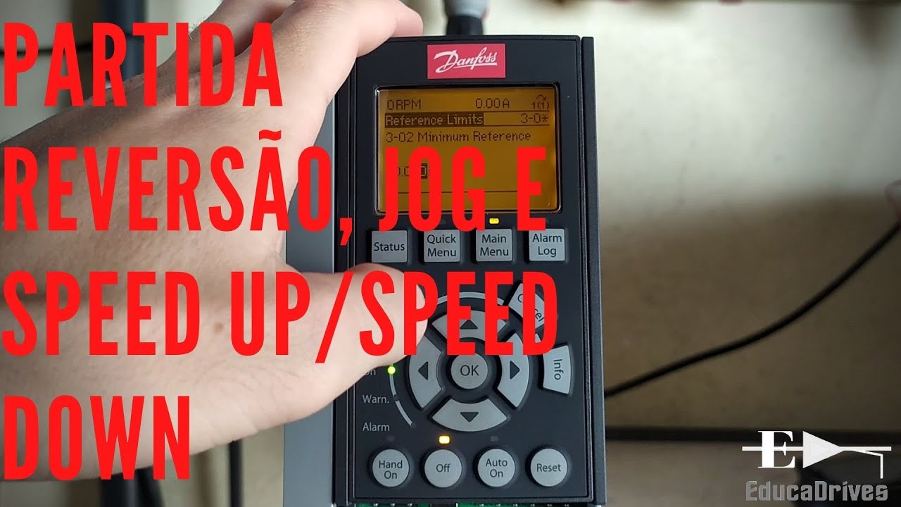 Função reversão, JOG e speed up/speed down no FC 302 Danfoss