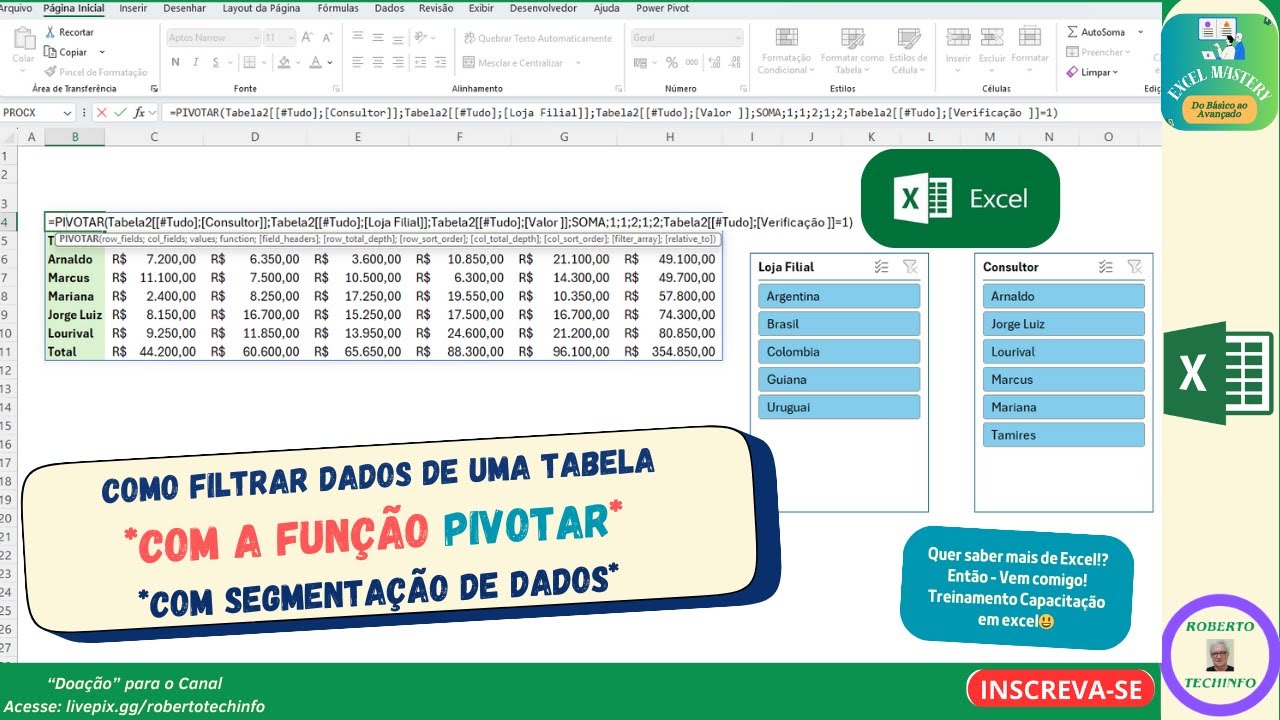 🤖COMO FILTRAR DADOS COM SEGMENTAÇÃO DE DASOS USANDO A FUNÇÃO PIVOTAR NO EXCEL?!