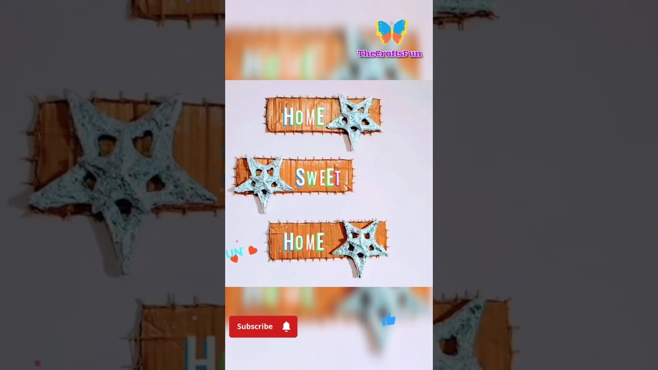 Easy DIY Wall Decor ❤️&zwj;🔥 Welcome Sign board 🔥 #diy #wallhanging #walldecor #artandcraft #homemade