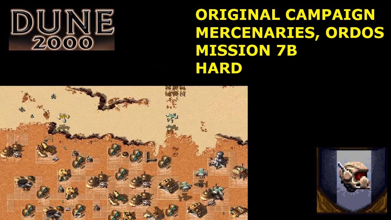 Оригинальная кампания Dune 2000: Наёмники, миссия 7B Ордоса (сложный уровень)