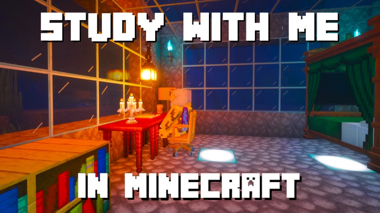Study with me in Minecraft | Underwater Ocean Sounds | Pomodoro 50/10