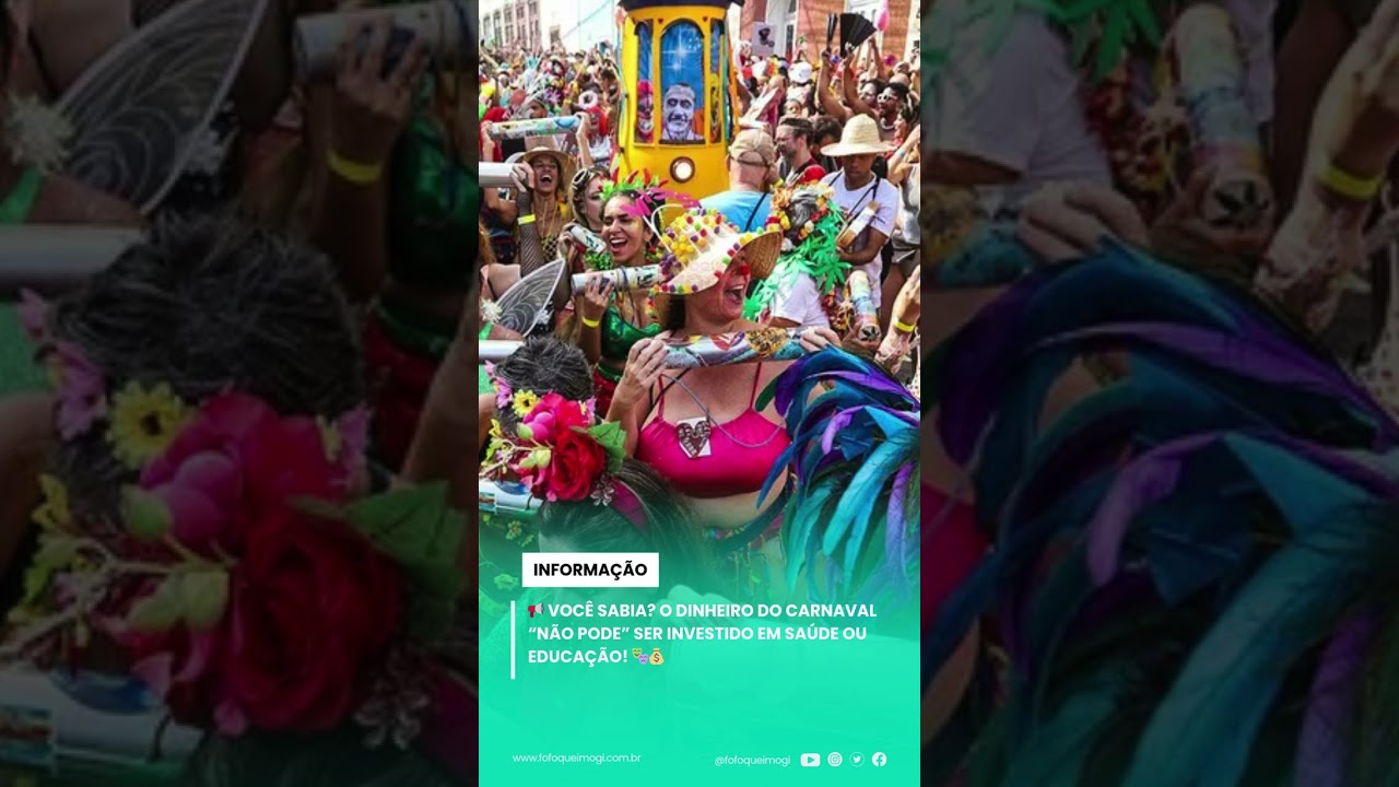 🧐 Muita gente critica o investimento p&uacute;blico no Carnaval e diz que esse dinheiro deveria ir para ho