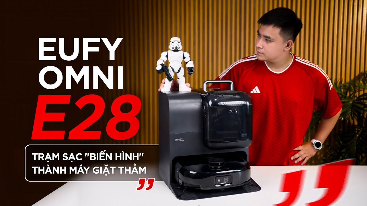 Trên tay eufy Omni E28: Robot hút bụi có trạm sạc "biến hình" thành máy giặt thảm