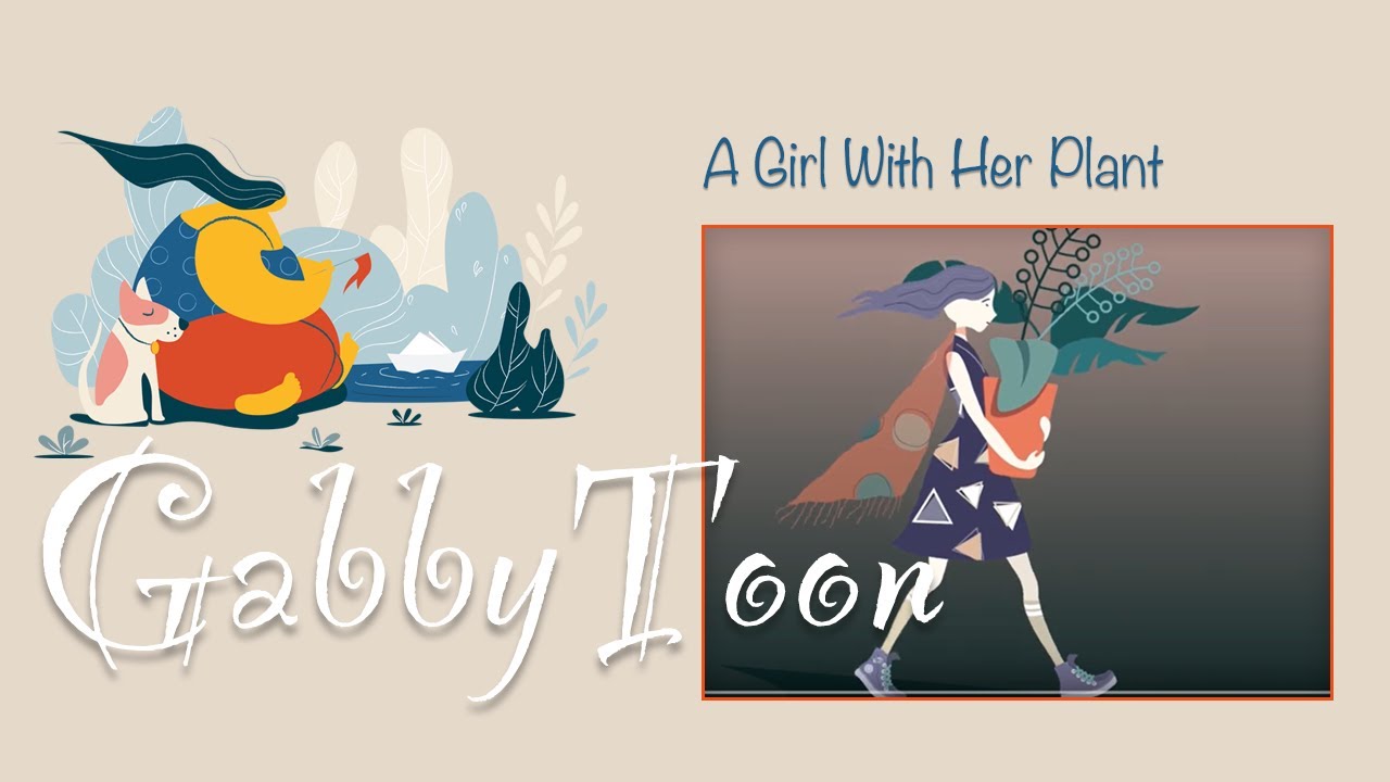 After Effects Walking Cycle Motion Design/Animation. A Girl With Her Plant