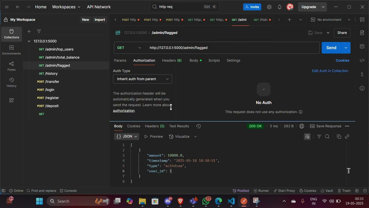 Digital Wallet System &ndash; Flask Backend Demo (2-Minute Walkthrough)