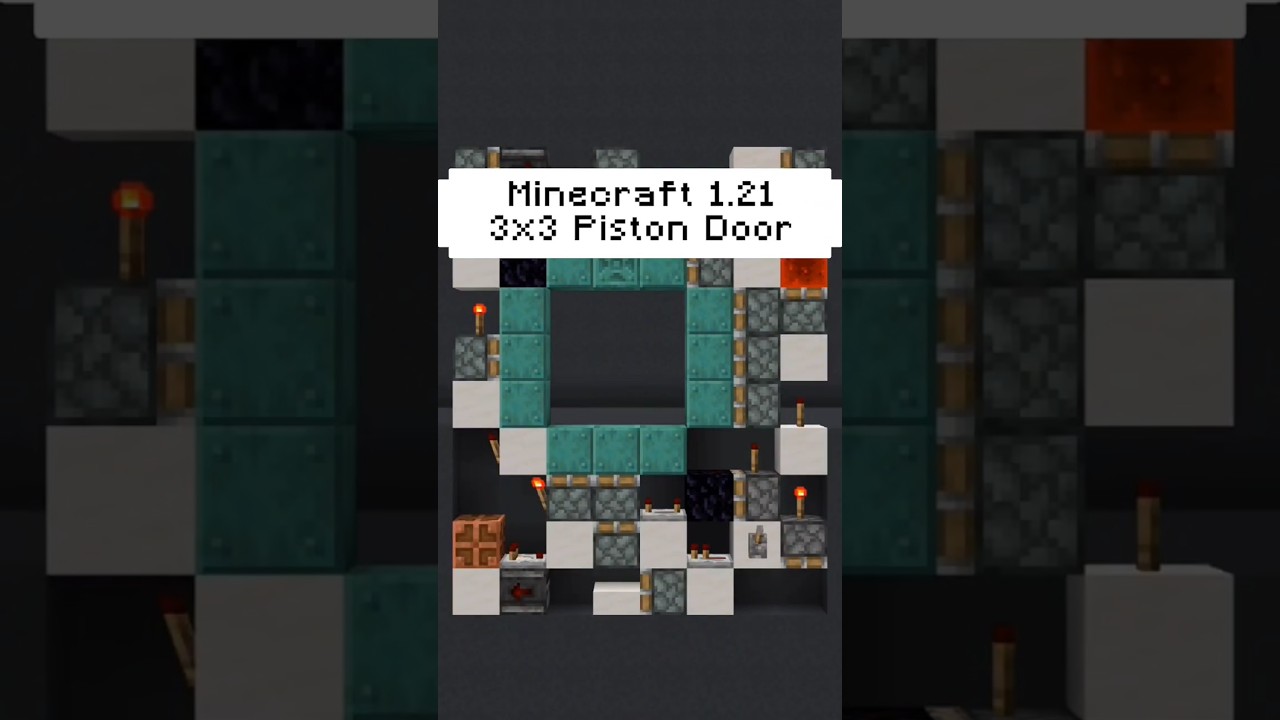 Minecraft 1.21 Tutorial 3x3 Piston Door.#minecraft #minecraftbedrock #redstone #mcpe #redstonerspub