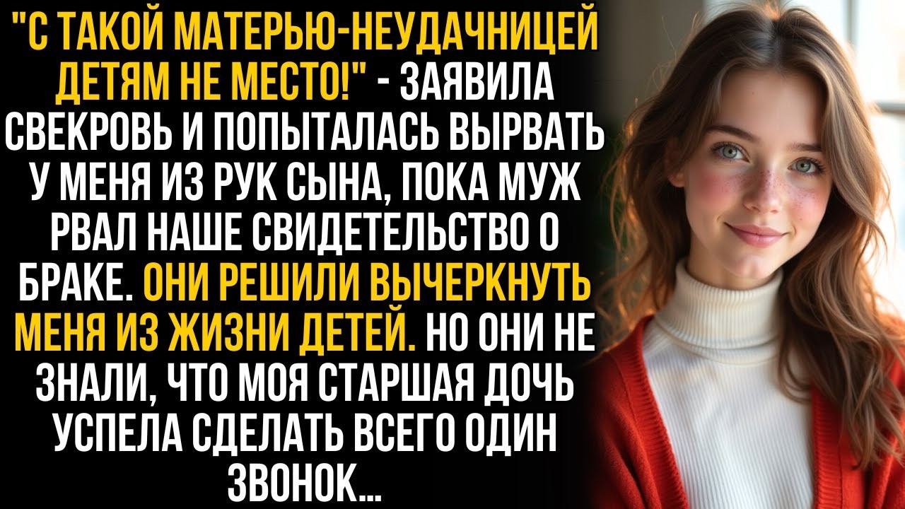 Муж рвал свидетельство о браке, а свекровь отбирала у меня сына. Но они не знали про звонок дочери…