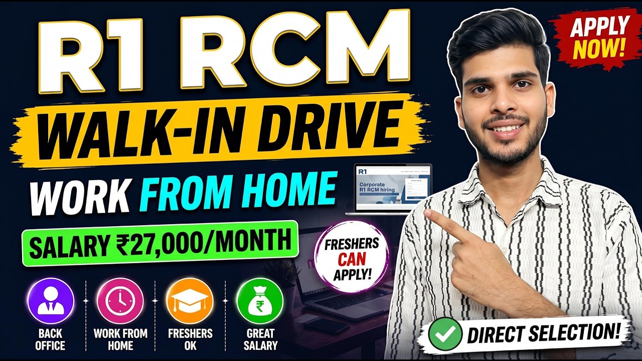 R1 RCM Walk-in Drive WFH | Fresher Back office | Work From Home | The Ravi Vlogs