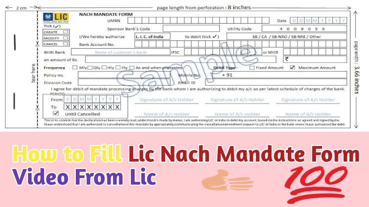 How To Fill Lic Nach Mandate Form Correctly | Video Clip From Lic | Ur Insurance Advisor.