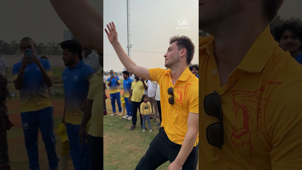 That feeling when you bat against Noor Ahmad! 🤩📍Super Kings Academy, SV High School, Vanagaram