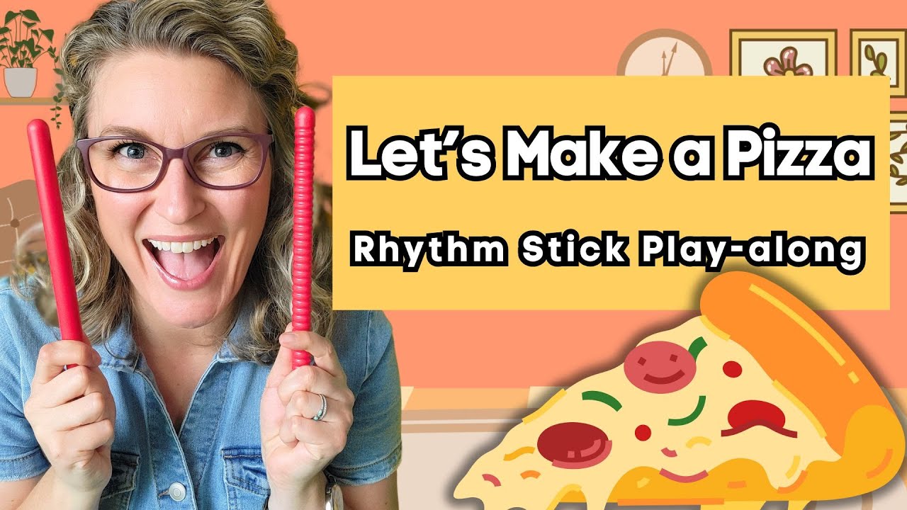 Let's Make a Pizza | Rhythm Sticks Play-Along Song | Toddler Preschool Music Class