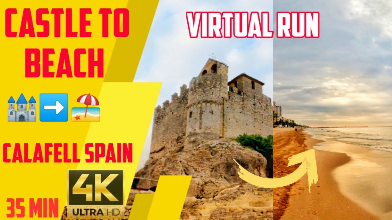 Castle to the Beach | Virtual Running V&iacute;deos for Treadmill | Calafell, Spain #011