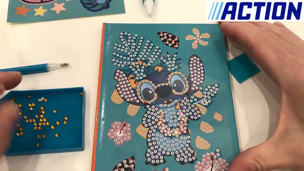 TEST COMPLET KIT DIAMOND PAINTING STITCH DISNEY DE CHEZ ACTION petit prix IL EST TOPPP