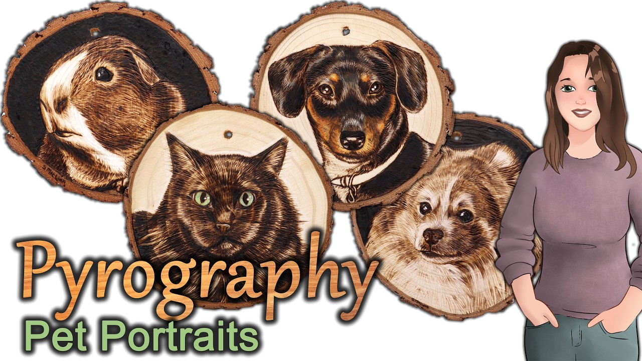I Made Free Pet Portraits For My Subscribers | Wood Burning Time-lapse
