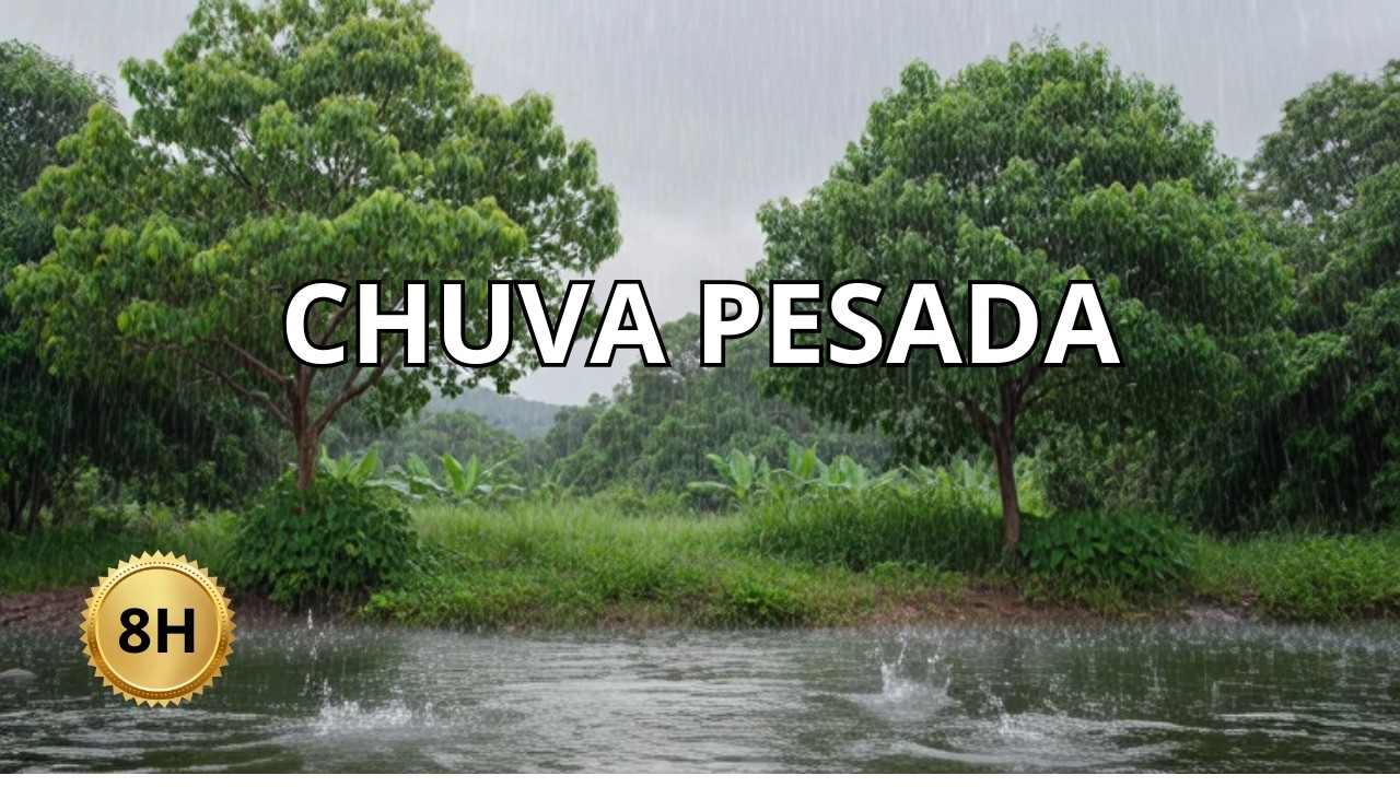 CHUVA FORTE para Dormir e Relaxar (8H)