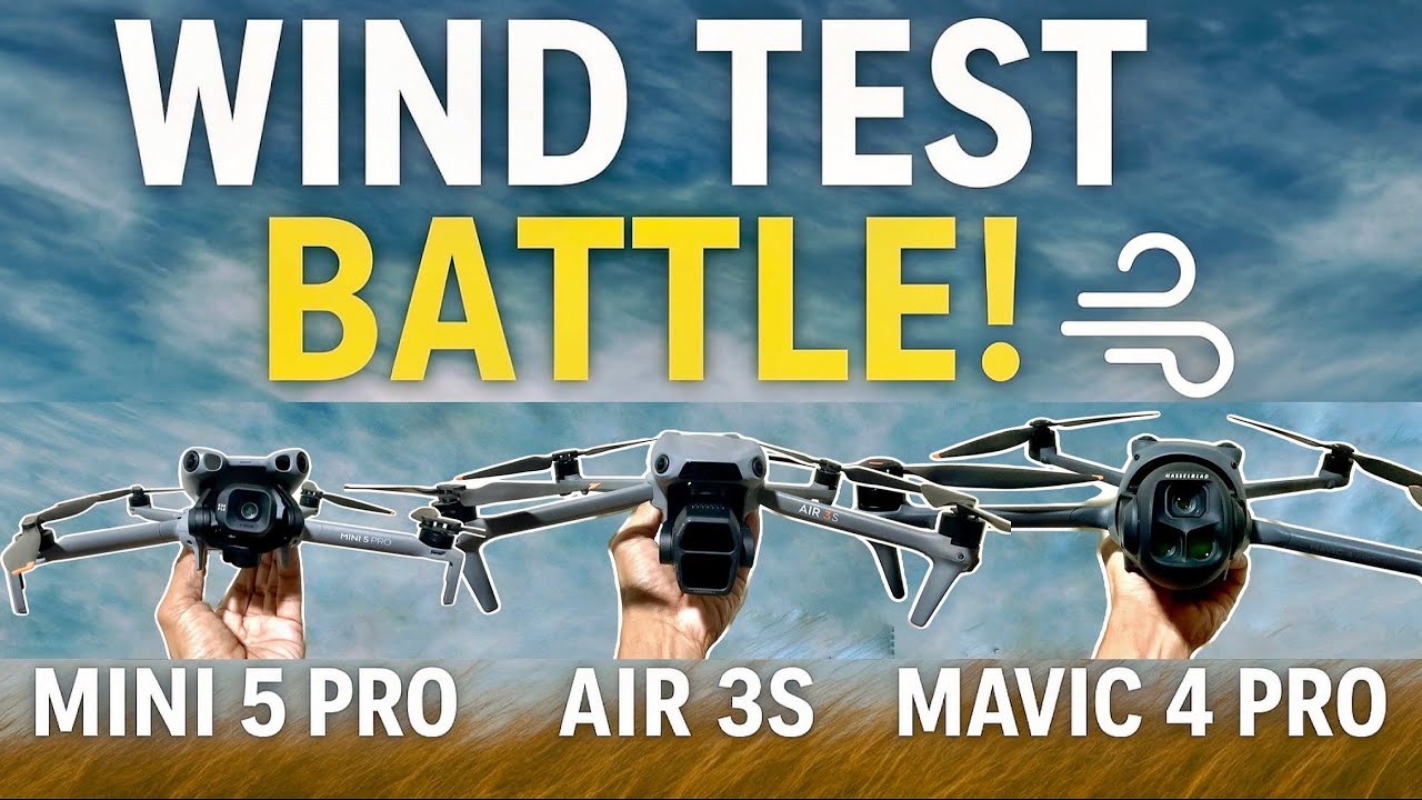 Extreme Wind Test 🌪 DJI Mini 5 Pro, Air 3S & Mavic 4 Pro