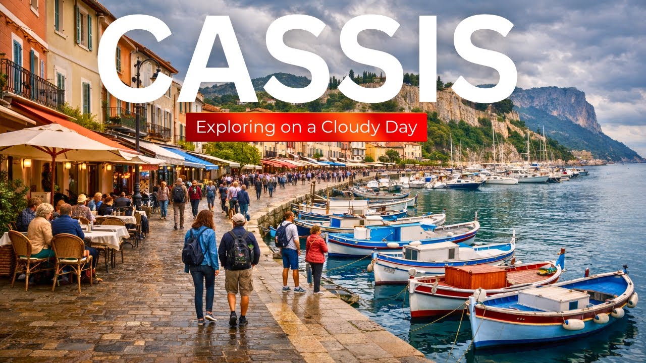 Cloudy Day in CASSIS  | Relaxing Walk in the Rose Capital of France | 4K Walking Tour