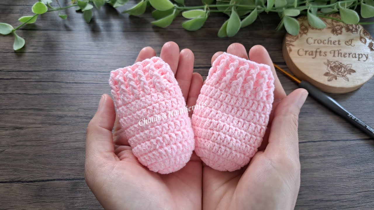 Easy! Crochet baby mittens 0-3 months 🎀  Tutorial for beginners🎀 Crochet & Crafts Therapy