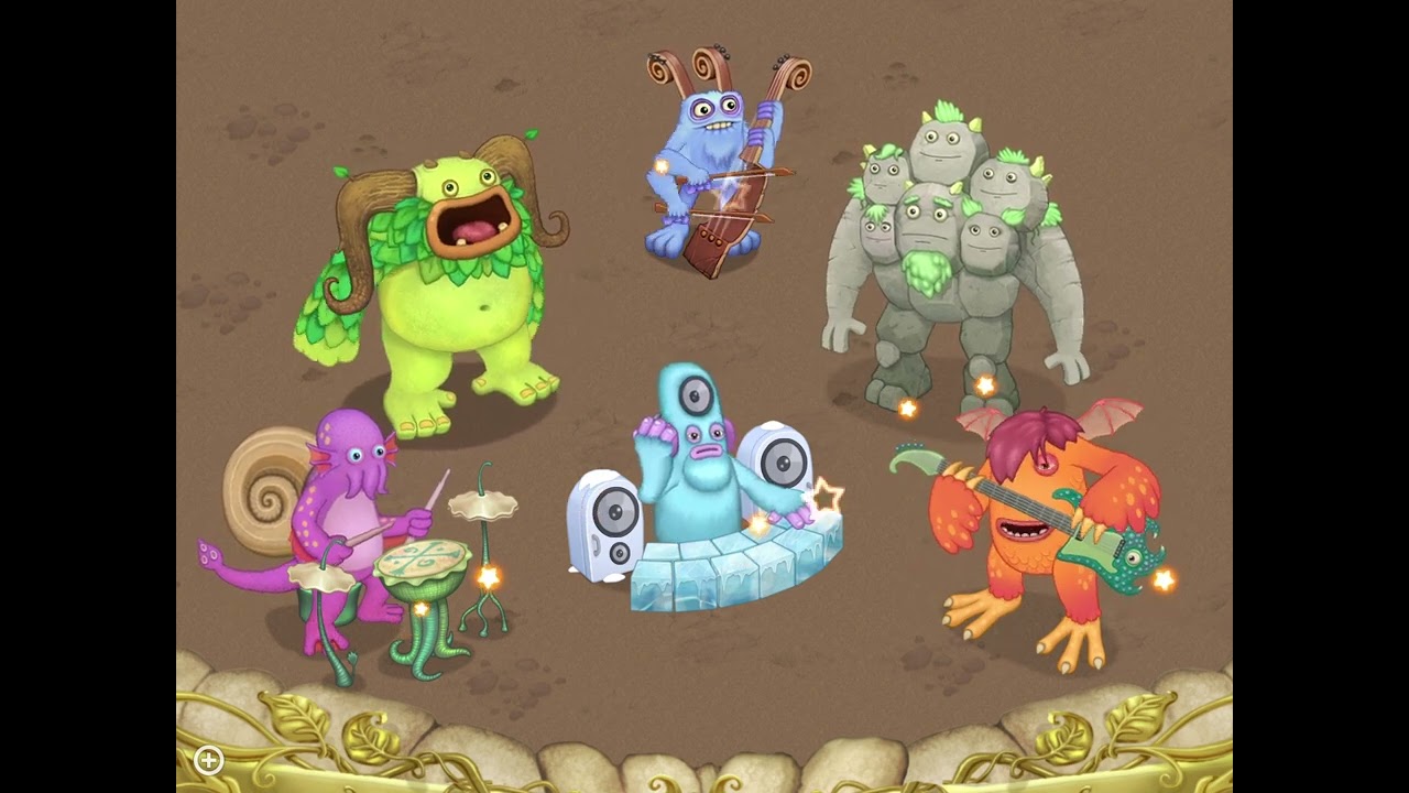 My Singing Monsters | Gold Island - Bowgart, Entbrat, Deedge, Riff, Shellbeat, Quarrister (sextet)