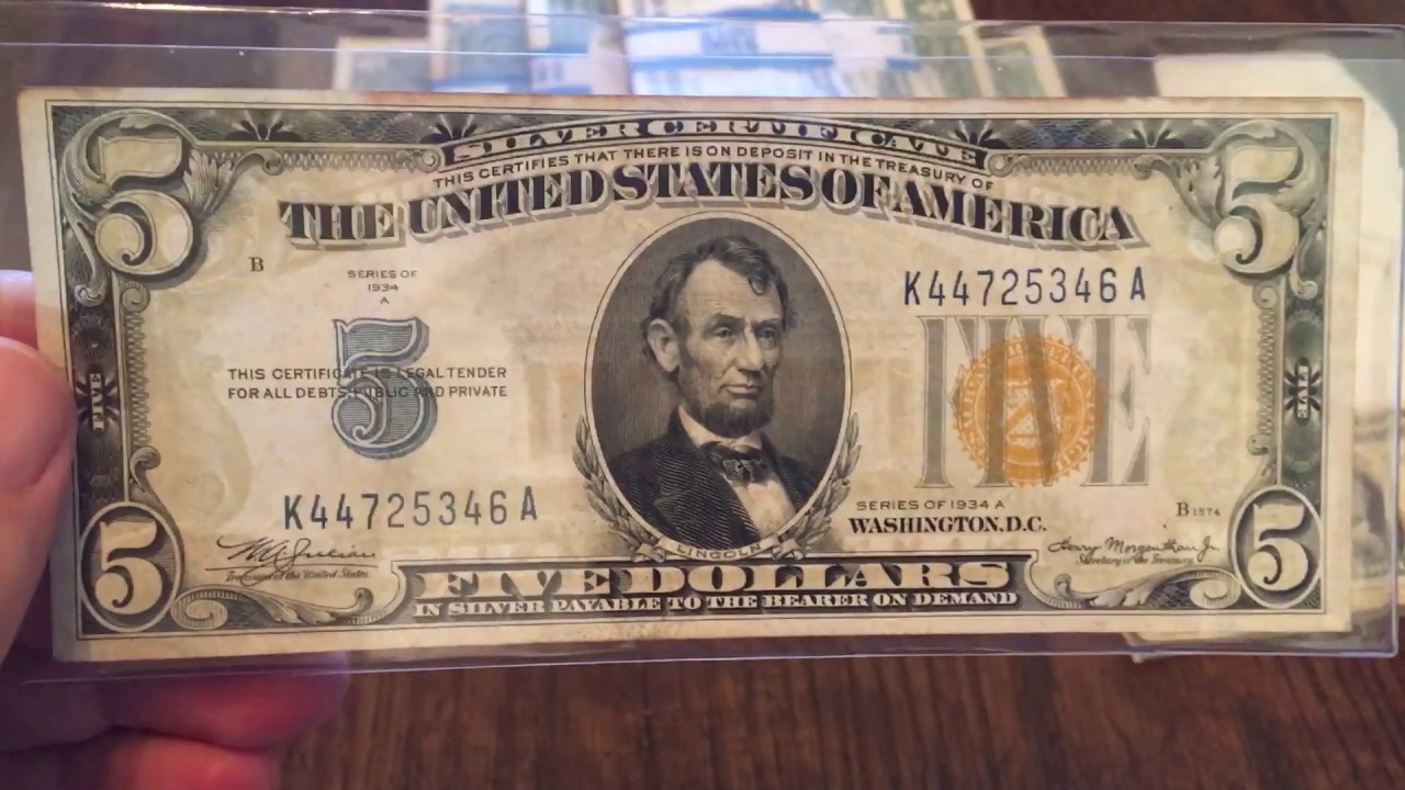 1934 A $5 North Africa note